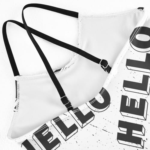 ZZKKO Greetings English Language Girls Swimsuit One Piece Bathing Suit for Baby Girls' Swimwear 3-10T4