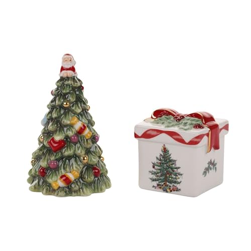 Spodechristmastreetreeandgiftasaltandpeppershakerset2pieceholidaykitchentabledecorfestivehomeaccentchristmasgiftstockingstufferforcollectorsholidayenthusiasts  Urban Country Home Decor Spode christmas tree tree and gifta salt and pepper shaker set 2 piece holiday kitchen table decor festive home accent christmas giftstocking stuffer for collectors holiday enthusiasts  urban country home decor