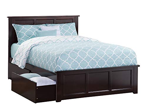 Atlantic Furniture Ar8636111 Madison Platform Bed With Matching Foot Board And 2 Urban Bed Drawers, Full, Espresso #TOP17