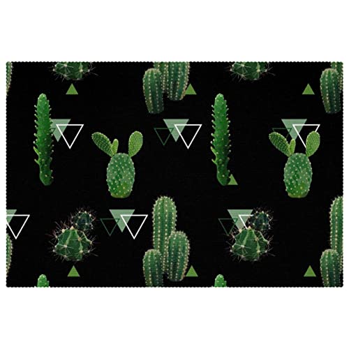 Set de table cactus tissu Oxford lavable résistant chaleur x4 - 2