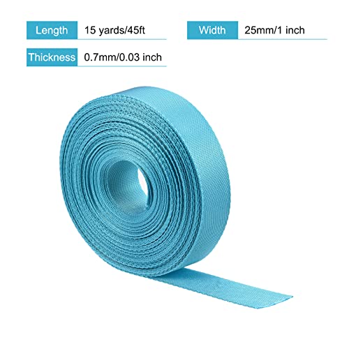 Image of MECCANIXITY Flat Nylon Webbing Strap 1 Inch 15 Yards Lake Blue for Backpack, Cargo Strap, Luggage-rack