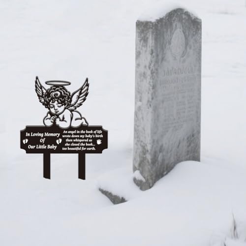 SUPERDANT Grabschmuck Wetterfest Baby Memory Metall Grabschmuck Winkel Baby Outdoor Dekor Tiere Metall Gartenstecker Dekorative Grab Deko Für Den Außenbereich Für Hof Rasen Terrasse