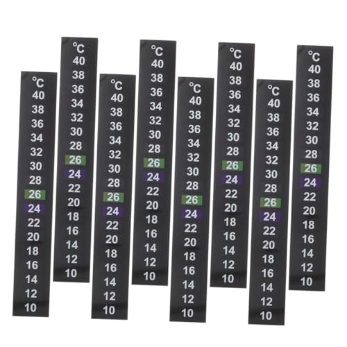 COLLBATH Temperature Sticker for Aquarium 10-40°c Fish Tank Thermometer Strip Color-responsive Numbers Multi-pack Value