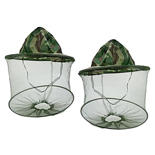 2PCS Beekeeper Hat Veil Mask Anti Mosquito Bug Fly Face Protection Net Mesh Outdoor