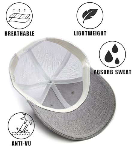 Image of 2-Pack Breathable Mesh Snapback Trucker Hats, Adjustable Baseball Caps for Men Women, Cotton-Poly Twill Outdoor