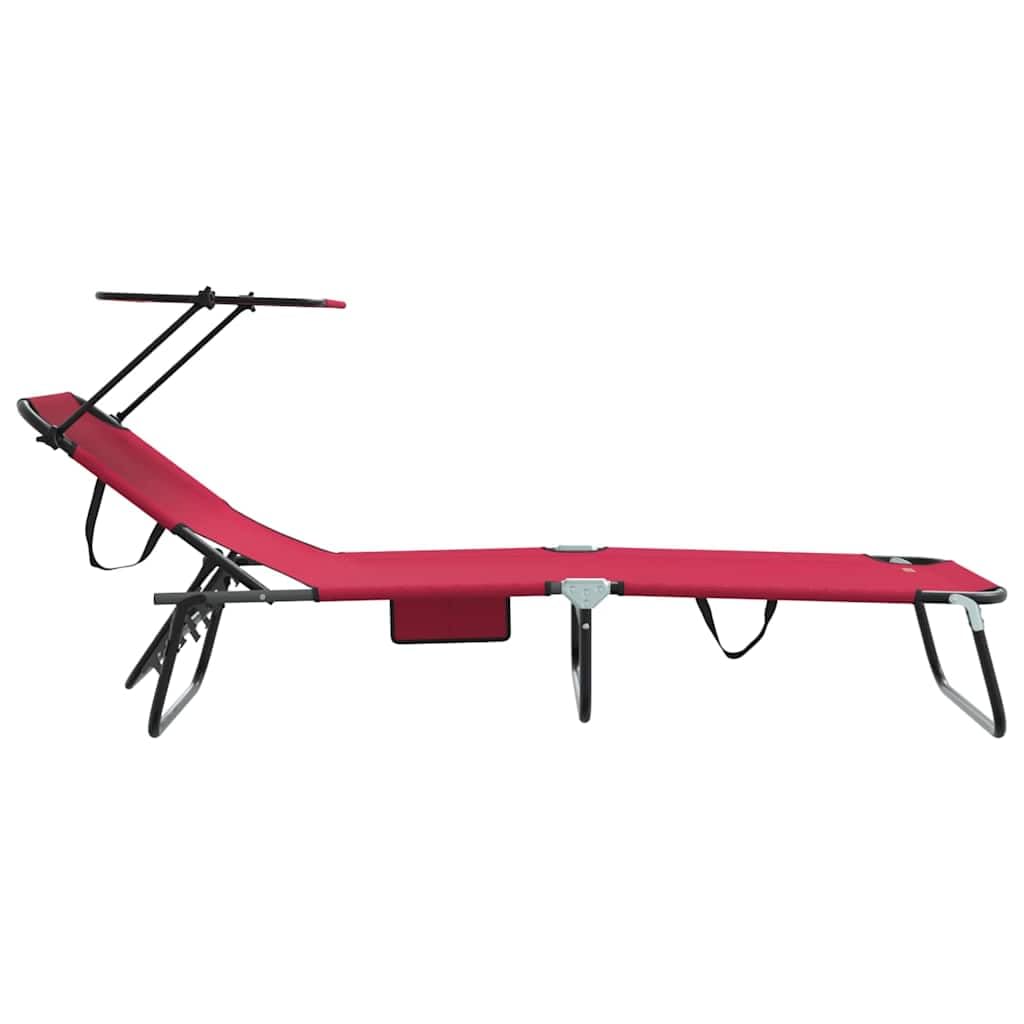 Klappbare Gartenliege Rot 190 x 57 x 81 cm Oxford mit Verstellbarer Rückenlehne für Terrasse Balkon Pool Strand und Camping, leichtes Design, langlebiges Material
