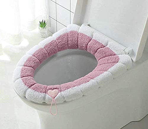 YLKCU 2-TLG. WC-Toilettensitzbezug, universelles wasserdichtes Toilettensitzkissen mit weichem und warmem waschbarem 2-TLG. Weichwärmerkissen-Toilettensitzpolster, Dehnbare Polster, geeignet