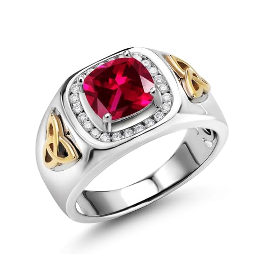 Gem Stone King 8MM Cushion Cut Ring for Men |