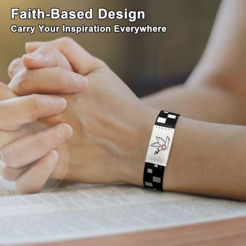 Scan Phone Bible Verse Bracelet - God is Greater Than The Highs and Lows Scripture Band - Daily Devotional Christian Gift for Women, Men - Adjustable Wristband4