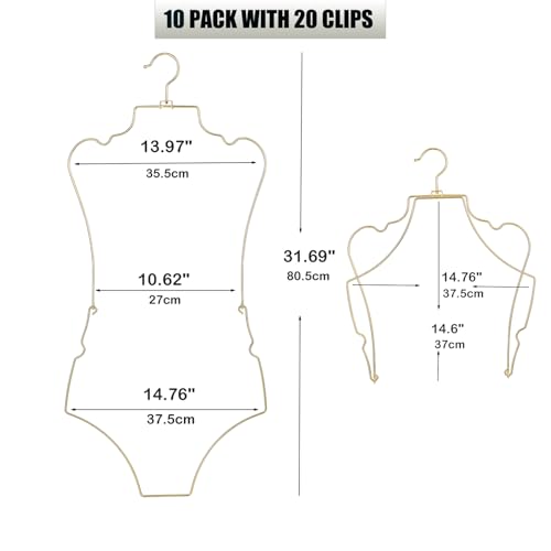 Goldener Metall-Kleiderbügel, zusammenklappbar, für die Aufbewahrung von Damen-Bikinis, Badeanzug, Display