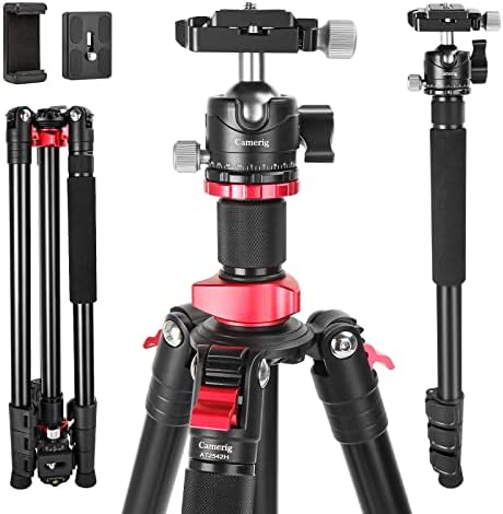 78.7" Camera Tripod, Camerig Tripod for Camera, Aluminum Professional Camera Tripods & Monopods Load up to 17.6 lbs