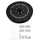 JOINPAYA Solar Water Fountain Pump with 7 Colour LED Lights, 3.5w Solar Powered Garden Fountain Pump for Bird Bath, Plastic Material with Rechargeable Battery Pack, Outdoor Water Feature