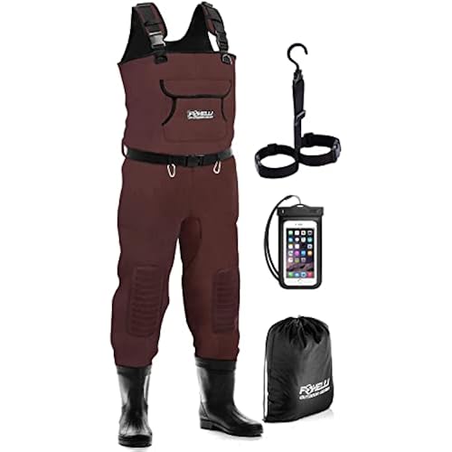 Foxelli Chest Waders, Waterproof 4mm Neoprene Hunting & Fishing Waders for Men & Women with Boots