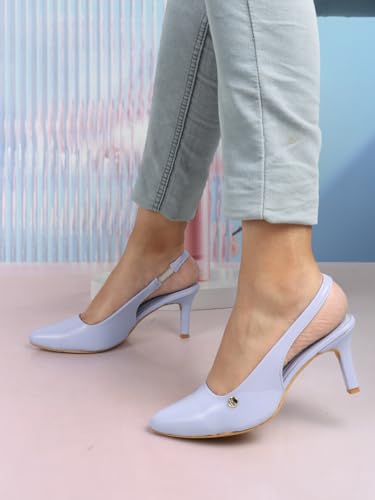Image of ELLE Women Stylish and elegant Slingback Kitten Heel Mule Sandal