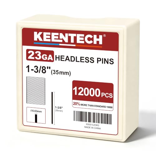 KEENTECH 23 Gauge Pin Nails,1-3/8' Headless Pin (12000 Pcs) for Pin Nailer