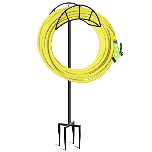 Capbias Freestanding Garden Hose Holder Hanger,Upgrade 4 Anchor Points Hose Hanger Water Hose Storage Organizer for Lawn & Yard Outside