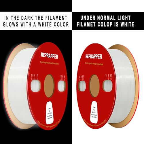 Image of RepRapper Glow in the Dark PLA Filament 1.75mm (+- 0.03mm) 2.2lb (1kg) for 3D Printer, Phosphorescent Glow PLA, White (Pearl)