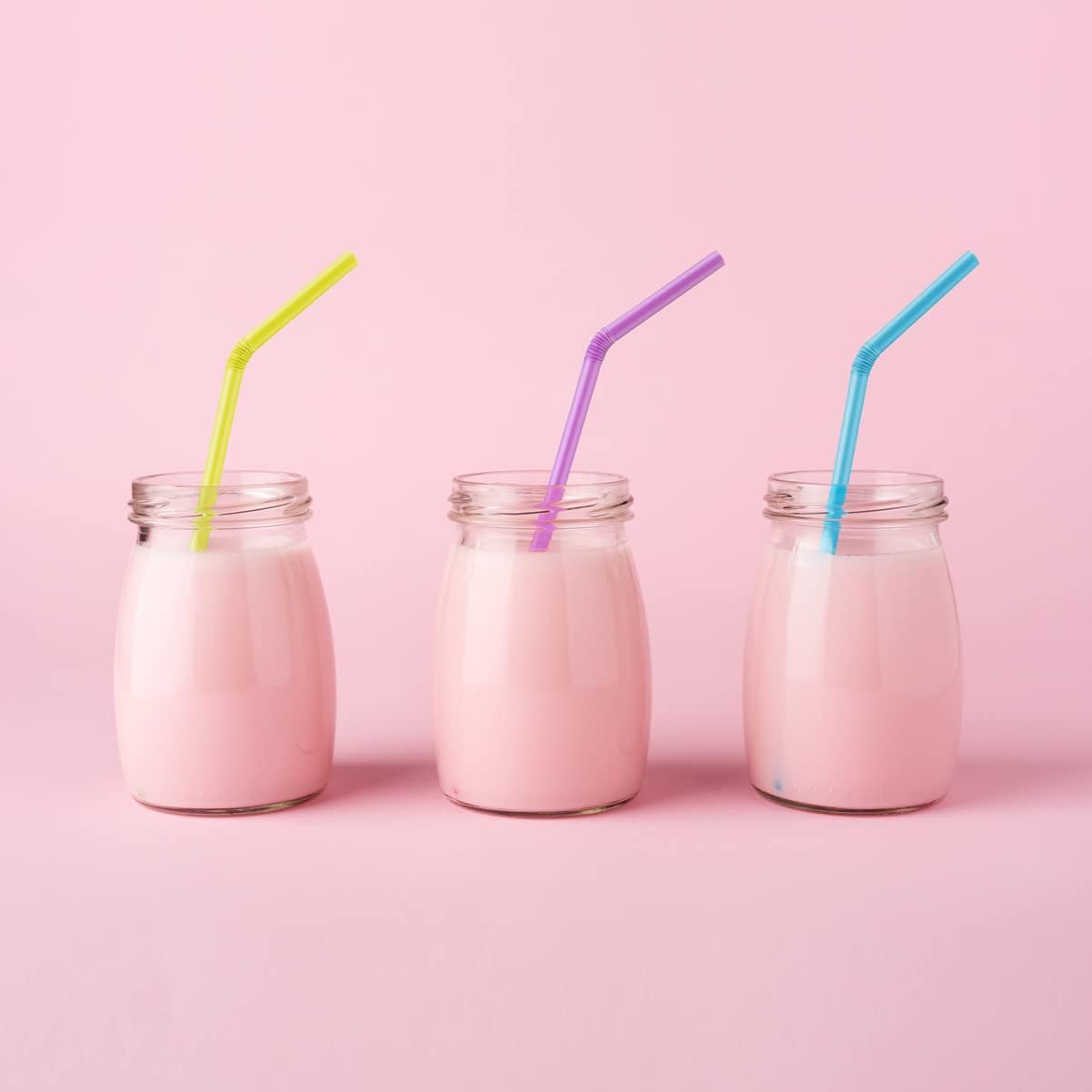 200 Count 100% Plant-Based Compostable Colorful Straws-KTOB Biodegradable Flexible Drinking Straws - A Fantastic Eco Friendly Alternative to Disposable Plastic Bendable Plasticless Straws : Health & Household