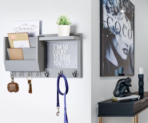 Key-Holder-for-Wall-Mail-Holder-Organizer-Wall-Mount-with-Shelf-Hanging-Key-Rack-Hanger-with-Hooks-Decorative-for-Home-Letter-Dog-Leash-Entryway-Living-Room-Decor