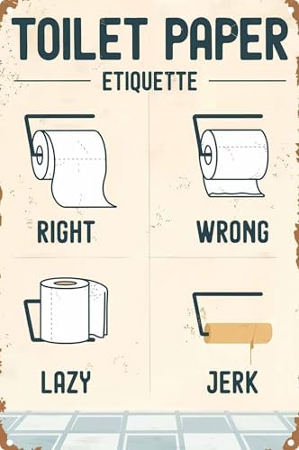 Amazon.com: Vintage Tin Sign Retro Metal Funny Bathroom Toilet Paper ...