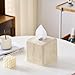 Natural Travertine Textures Tissue Box Cover Square for Home Decor,Resin Heavy Tissue Box Holder for Bathroom Countertop,Tabletop,Bedside Table,Office (Handmade of Resin)