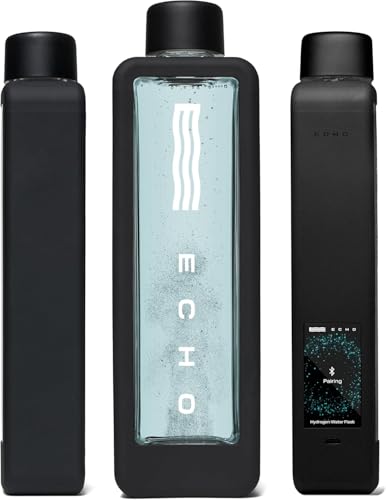 Echo Flask Hydrogen Water Bottle - Active Hydration Solution with Water Intake Tracking & LCD Touch Screen - Compact & Convenient - Transparent Hydrogen Flask - 12 oz