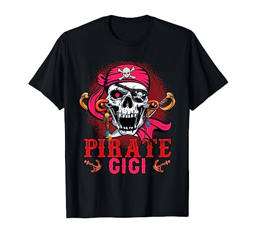 Pirata gigi halloween skull pirata costume family kids camiseta