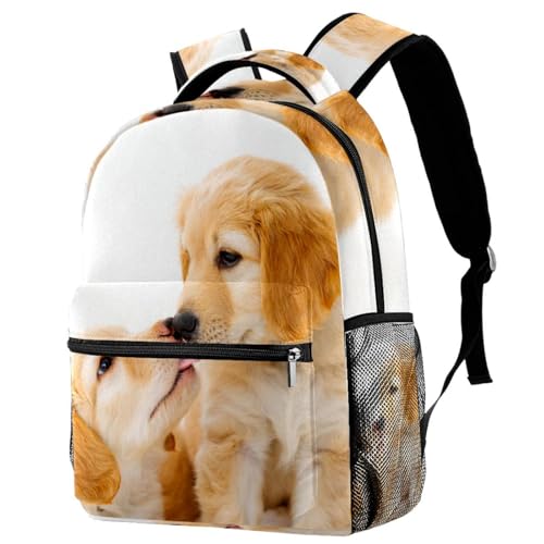 Sac à dos d'école pour adolescentes filles motif chiots mignons - Cartable multicolore 40cm