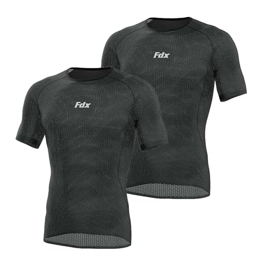 FDX Cool Mesh Base Layer Half Sleeve - Men’s Summer Cycling Mesh Top - Ultralight, Breathable, Anti-Odour Bicycle Skins Jersey - Under-Shirts for Running, Gym, Workout, Hiking, (Pack of 2, Black), M