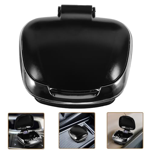 Image of Portable Car Ashtray with Led Light Smokeless Auto Non-Slip Base for Night Use and Ventilated Interior 3.74X3.54X1.57In