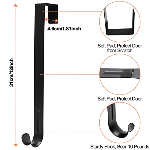 Wreath Door Hanger,12" Wreath Hangers For Front Door Décor,Easter Decorations,Ultra-Thin Over The Door Hooks Organizer For Home,10Lbs Metal Door Hanger,Welcome Sign For Front Door Christmas Halloween #TOP2