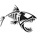 Transparent Decal Stickers Of Skeleton Fish 2 (Black) Premium Waterproof Vinyl Decal Stickers For Laptop Phone Accessory Helmet Car Window Mug Tuber Cup Door Wall Decoration ANDauto023103BLFBA