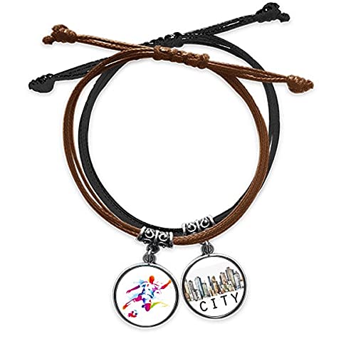 Bracelet corde de football pour athlète en cuir tressé Sidi