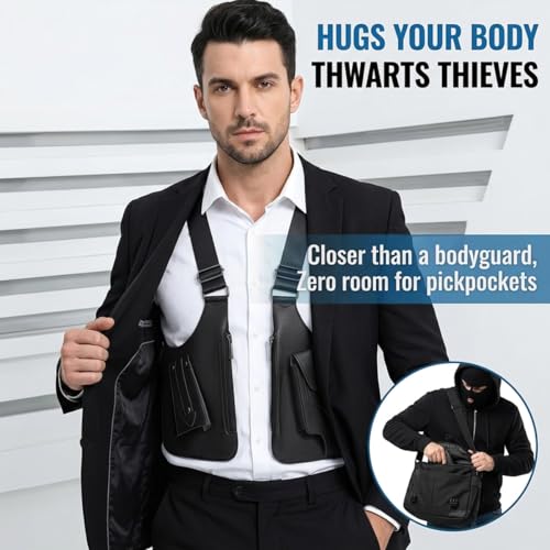 Image of GUSTAVE Chest Bag for Men Women Black Tactical Vest Bag Waterproof Multi-pockets Adjustable Rig Bag for Running, Cycling, Sports, Workouts, Outdoor