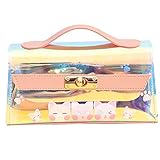 Sun Kea Holographic Laser Pencil Case Large Capacity Transparent Cosmetics Organizer Bag Cartoon Pen Bag Makeup Storage Case