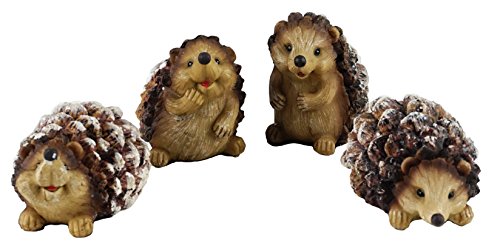 Gerson Woodland Pinecone Hedgehog Figurines - Set Of 4 #TOP15