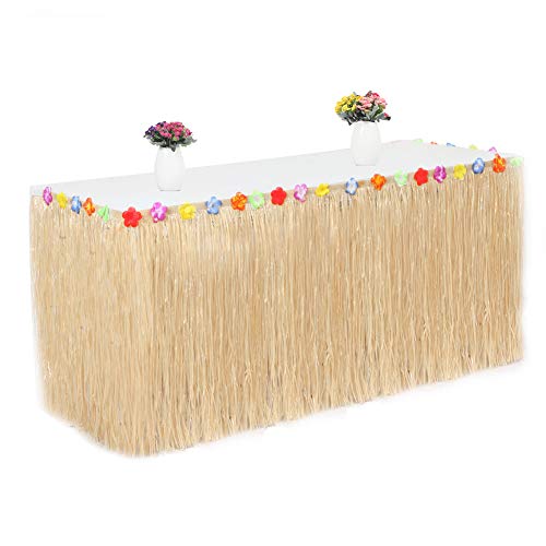 Leoie Hawaii Style Table Skirt for Wedding Birthday Party Decor