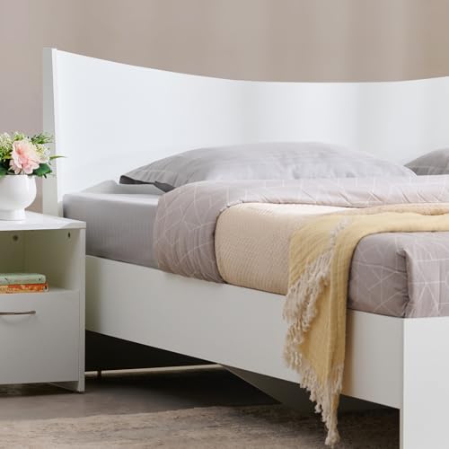 Image of Home Centre | Alton | Queen Bed Without Storage | White | 78 x 60 | 1 Year Warranty