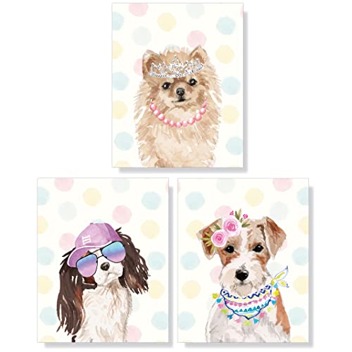 Dog Mom Gifts: Wall Art Set of 3 Unframed 8 x 10 Inch Watercolor ...