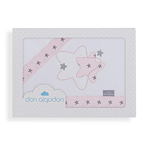 Don Algodón Sábanas Minicuna Izar Blanco Rosa