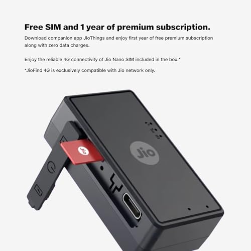 Image of JioFind 4G | Truly Wireless GPS Tracker | Compact Design | Track School Bags, Documents, Luggage, Bikes,Valuables| Voice Monitor| Location History| GeoFence & Overspeed Alerts| 1Y Free Sub| Jio Locked