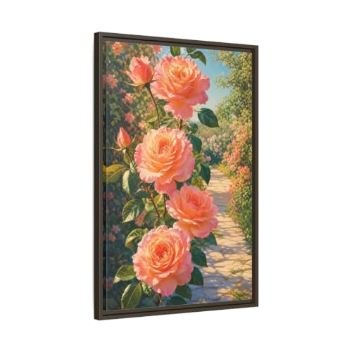 Art mural roses roses sur toile pour habiller un mur vide au-dessus du canapé 50x75