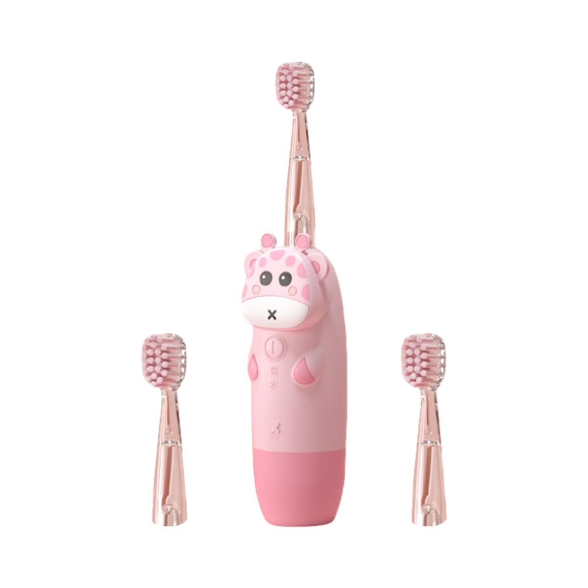 Cepillo de Dientes Eléctrico para Niños, Set de 4 Piezas Rosa