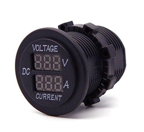 Cllena Digital Multimeter Current Tester & Voltage Tester For Boat Marine Vehicle Motorcycle Truck Atv Utv Car Camper Led Round Panel(Blue Led) #TOP1