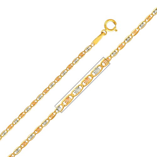 The World Jewelry Center 14k Real Tri Color Gold 15 A?os Pendant with 1.5mm Diamond Cut Chain Necklace4