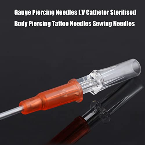 Sotica Ear Nose Piercing Needles 5pcs 14G IV Hollow Needles for All Piercing Catheter Needles Cannula Body Piercing Needles For Belly Navel Nipple Piercing Stainless Steel Piercing (14G) - Thumbnail 2
