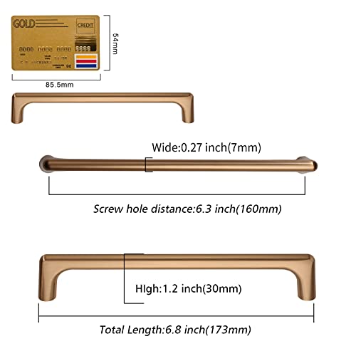 Image of Asidrama 10 Pack 6.3 Inch(160mm) Champagne Bronze Cabinet Pulls Cabinet Handles Cupboard Handles Kitchen Cabinet Hardware for Cupboard Drawer Pulls