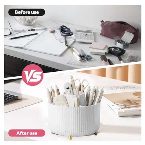 Lot de 11 accessoires de bureau rotatif pour libérer de l'espace et ranger vos ciseaux et stylos - 2