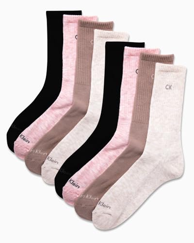 Calvin Klein Women's Crew Socks - 8 Pack Soft Cushion Breathable Athletic Mid Calf Socks for Women (Shoe Size: 4-10)2