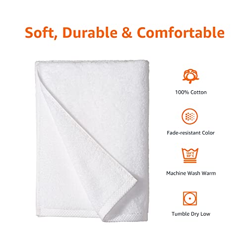 Amazon Basics Quick-Dry Bath Towels - 100% Cotton, 2-Pack, White #TOP1